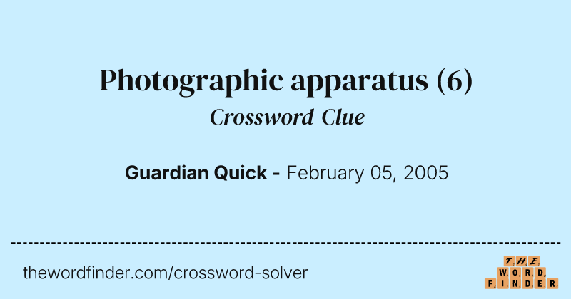 Photographic apparatus crossword clue image
