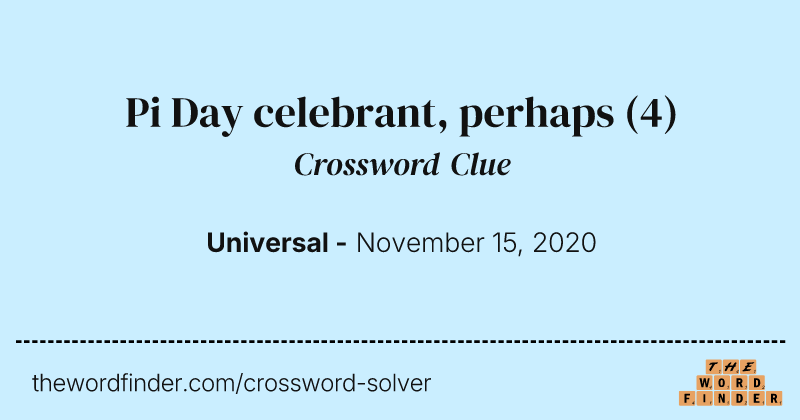 Pi Day celebrant, perhaps crossword clue image