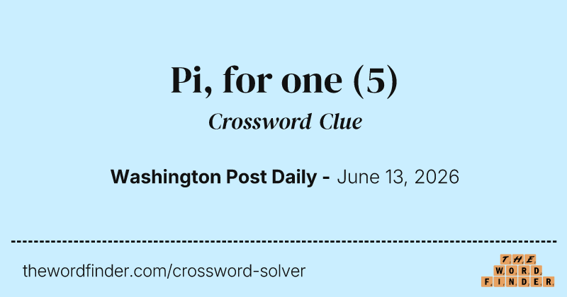 Pi, for one crossword clue image