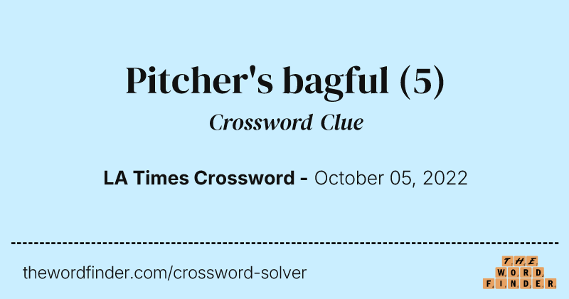 Pitcher's bagful crossword clue image