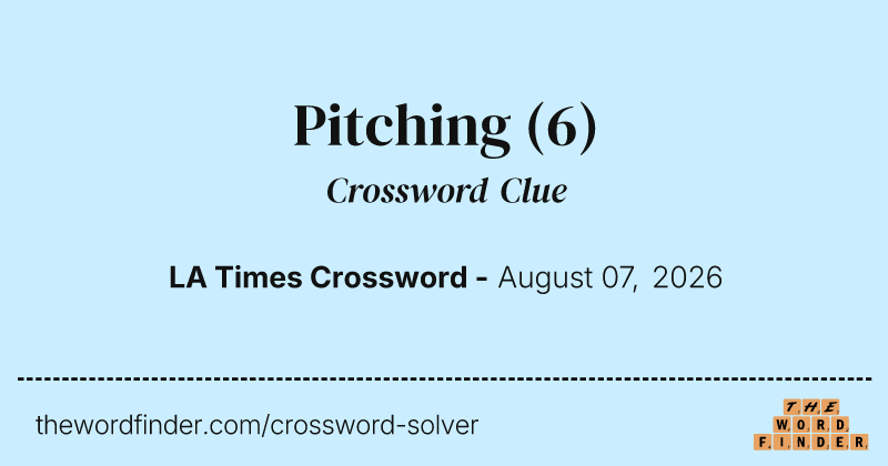 Pitching crossword clue image