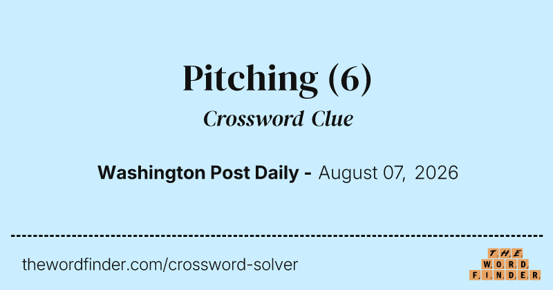 Pitching crossword clue image