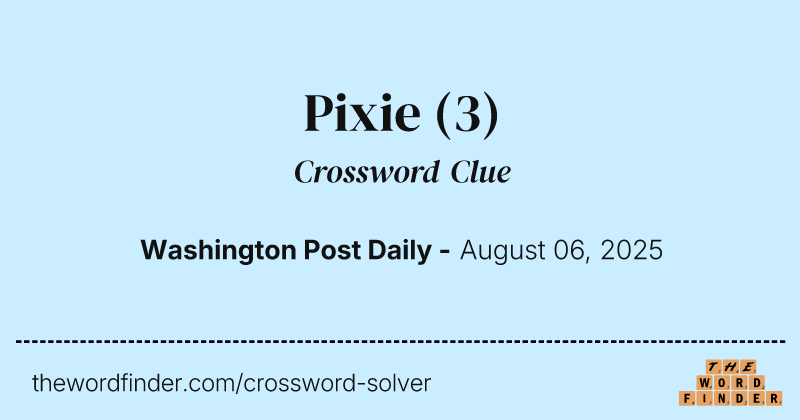 Pixie crossword clue image