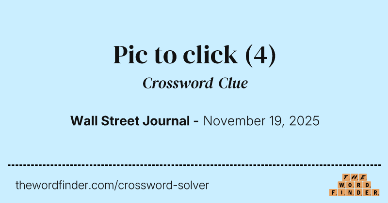 Pic to click crossword clue image