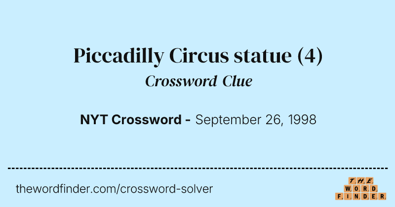 Piccadilly Circus statue crossword clue image