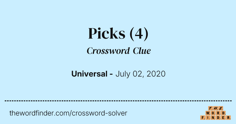 Picks crossword clue image