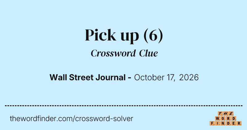 Pick up crossword clue image