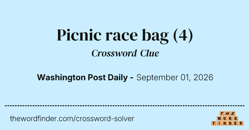 Picnic race bag crossword clue image