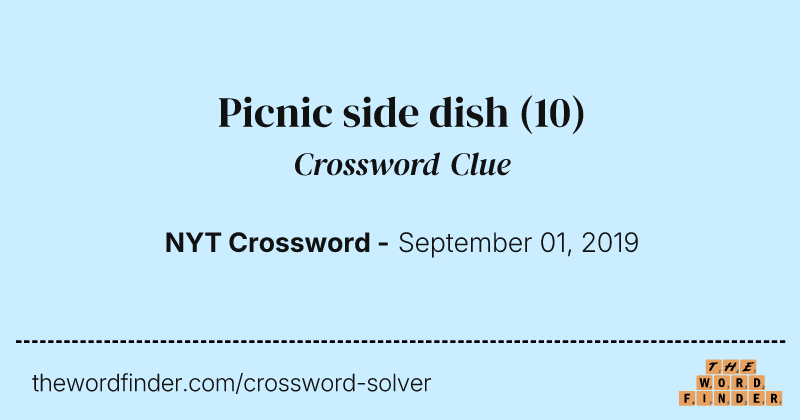 Picnic side dish crossword clue image