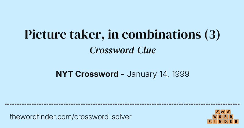 Picture taker, in combinations crossword clue image