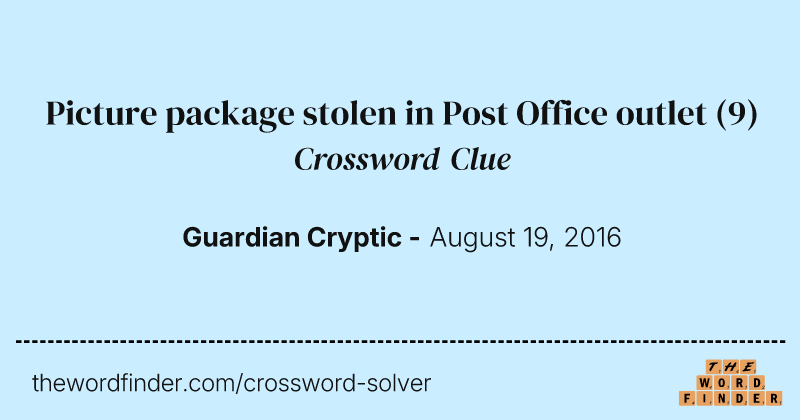 Picture package stolen in Post Office outlet crossword clue image