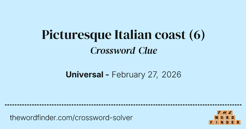 Picturesque Italian coast crossword clue image