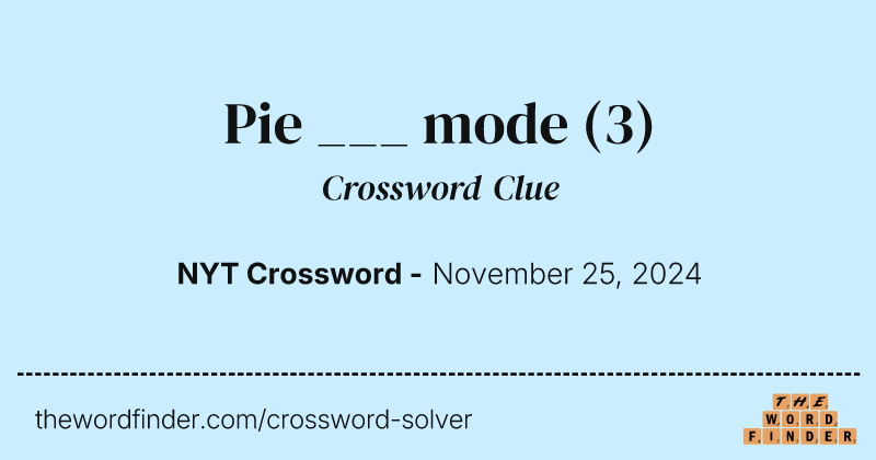 Pie ___ mode crossword clue image