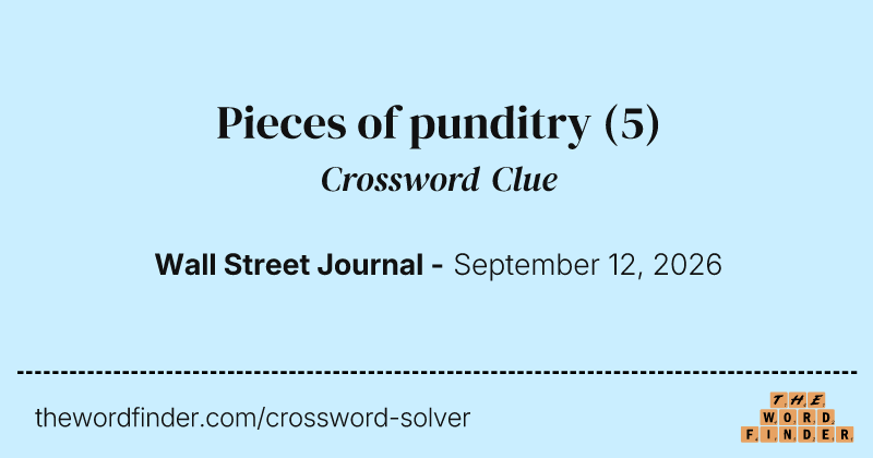 Pieces of punditry crossword clue image