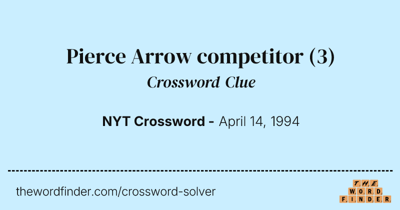 Pierce Arrow competitor crossword clue image