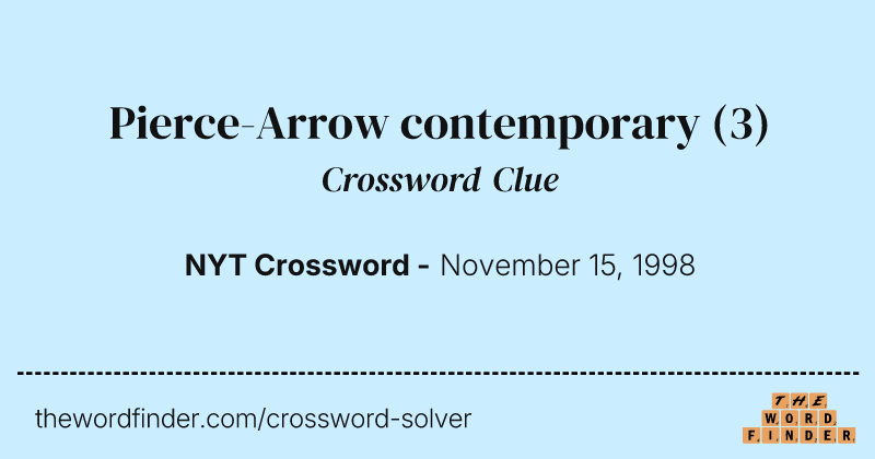 Pierce-Arrow contemporary crossword clue image