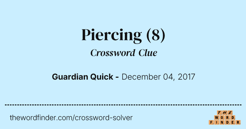 Piercing crossword clue image