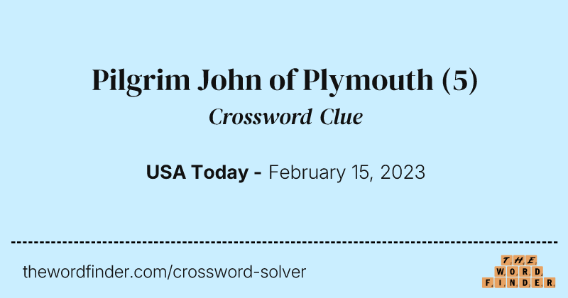 Pilgrim John of Plymouth crossword clue image