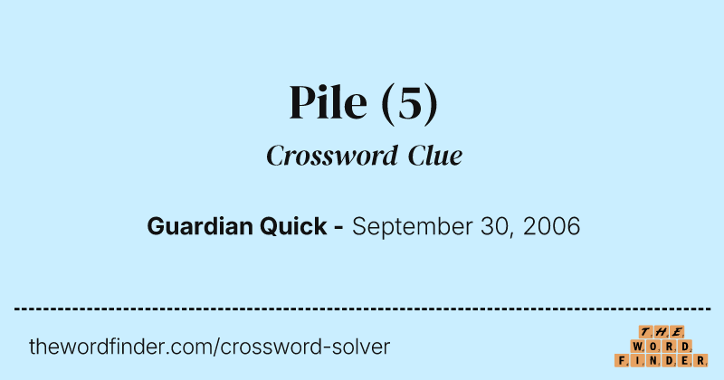 Pile crossword clue image