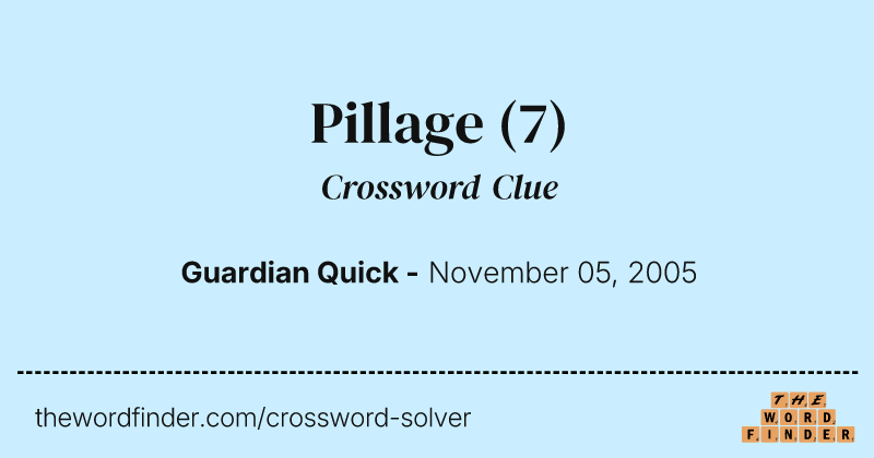 Pillage crossword clue image