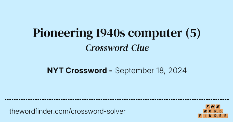 Pioneering 1940s computer crossword clue image