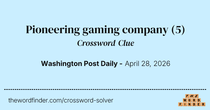 Pioneering gaming company crossword clue image