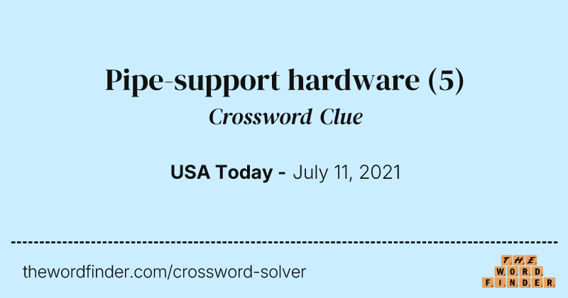 Pipe-support hardware crossword clue image