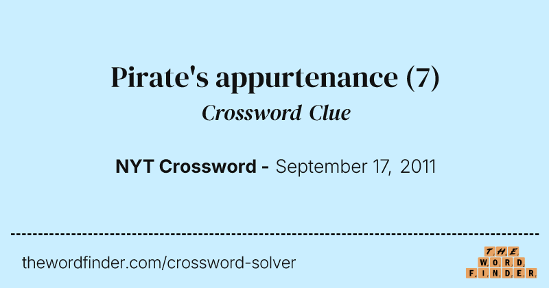 Pirate's appurtenance crossword clue image