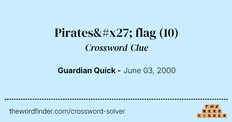 Pirates' flag crossword clue image