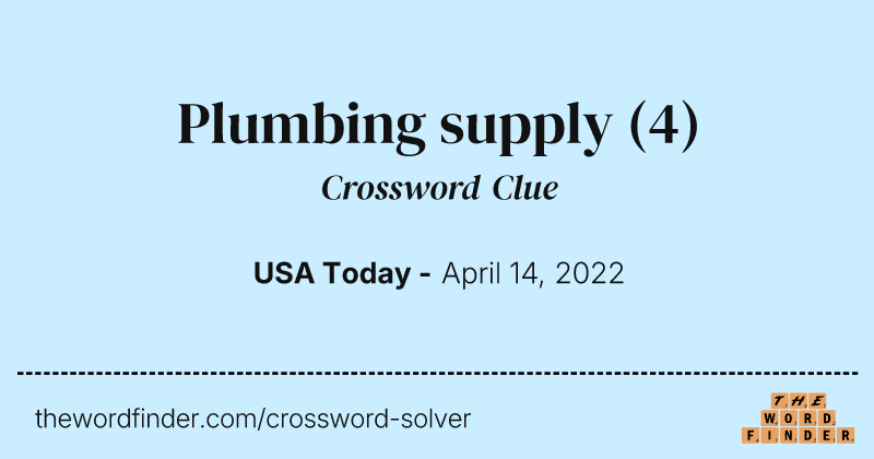 Plumbing supply crossword clue image