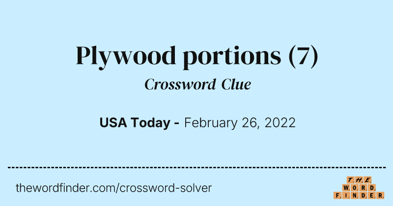 Plywood portions crossword clue image