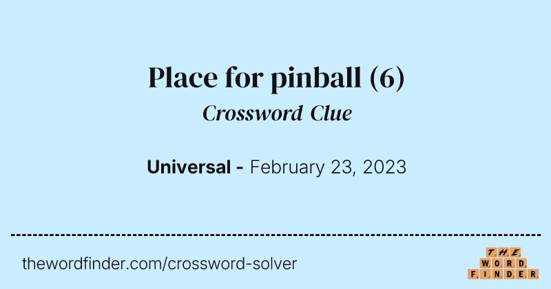 Place for pinball crossword clue image