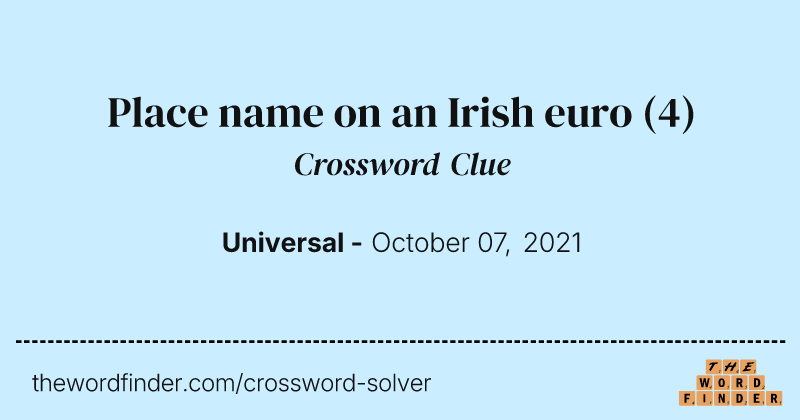 Place name on an Irish euro crossword clue image