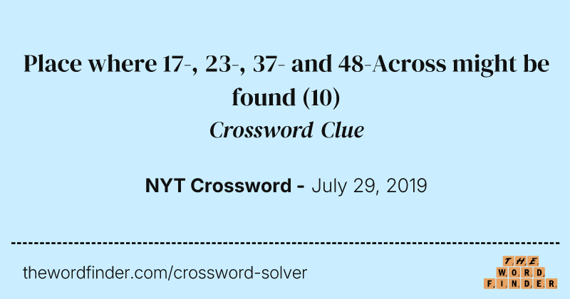 Place where 17-, 23-, 37- and 48-Across might be found crossword clue image