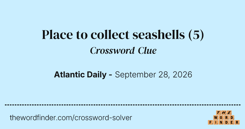 Place to collect seashells crossword clue image