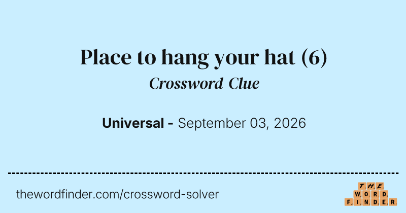 Place to hang your hat crossword clue image