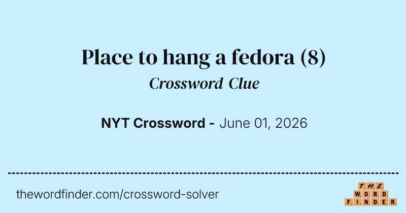Place to hang a fedora crossword clue image
