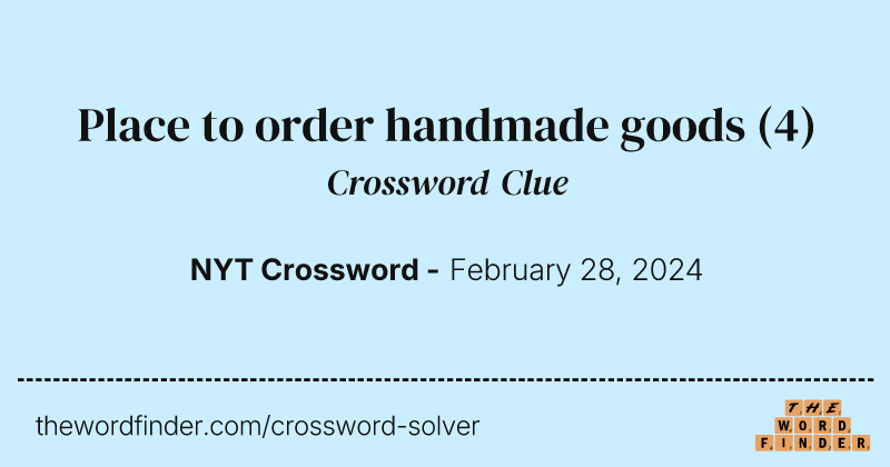 Place to order handmade goods crossword clue image