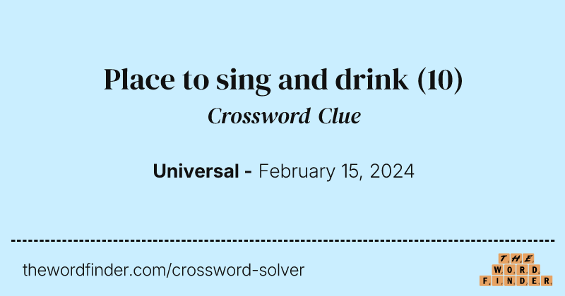 Place to sing and drink crossword clue image