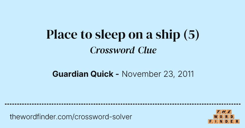 Place to sleep on a ship crossword clue image