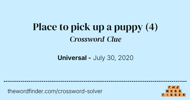 Place to pick up a puppy crossword clue image