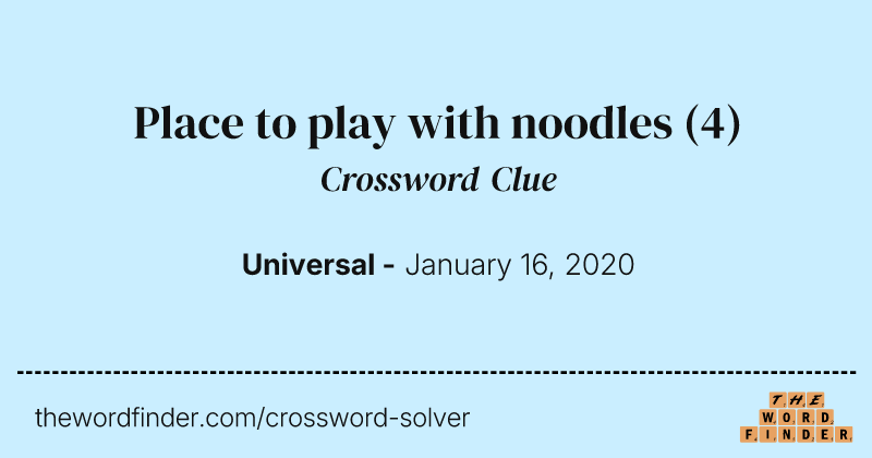 Place to play with noodles crossword clue image
