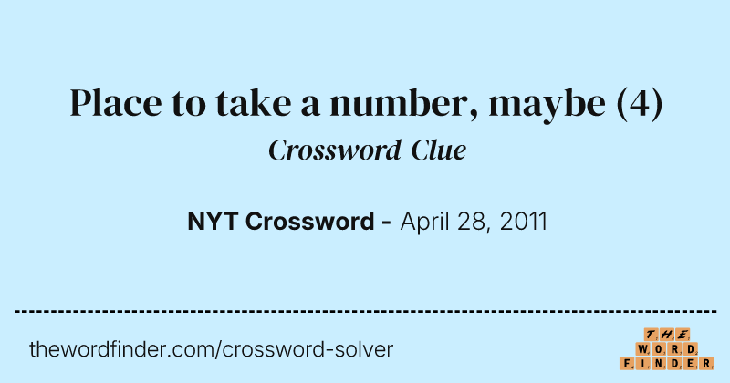 Place to take a number, maybe crossword clue image