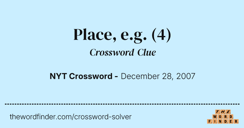 Place, e.g. crossword clue image