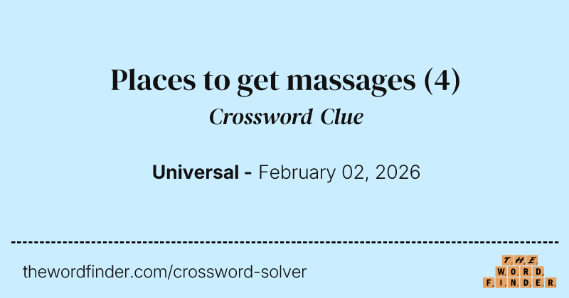 Places to get massages crossword clue image