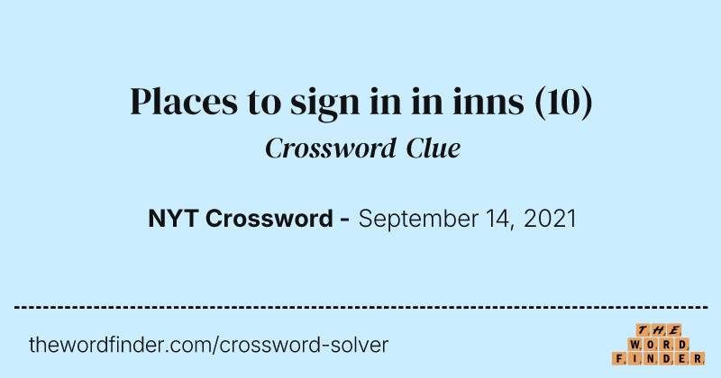 Places to sign in in inns crossword clue image