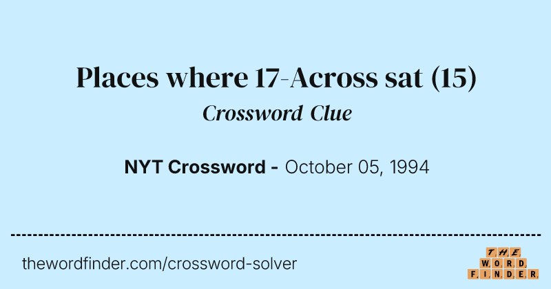 Places where 17-Across sat crossword clue image