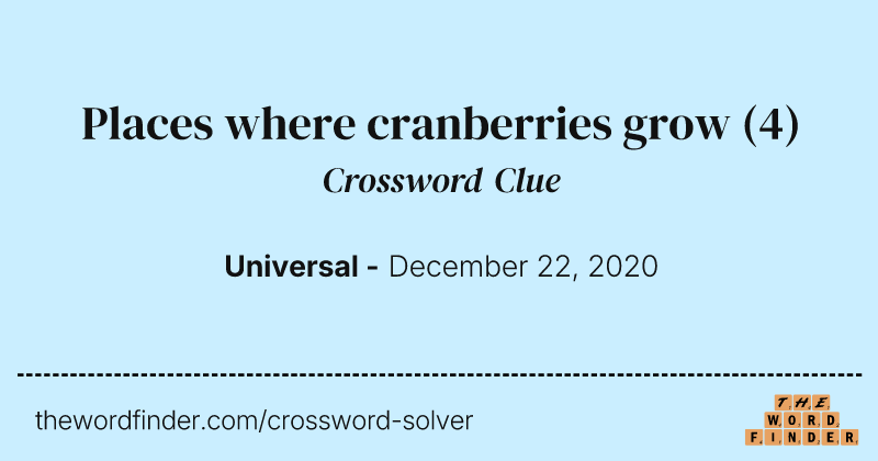 Places where cranberries grow crossword clue image