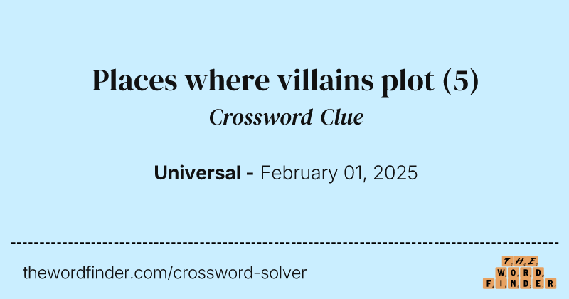 Places where villains plot crossword clue image