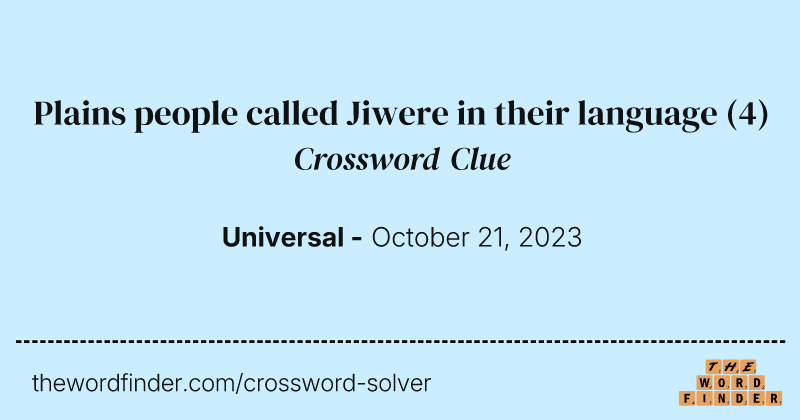 Plains people called Jiwere in their language crossword clue image